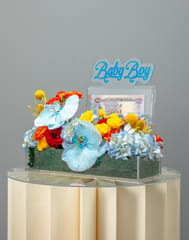 Baby Boy Acrylic Tray Arrangement