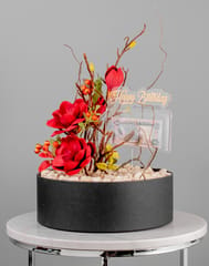 Birthday Flower Round Box