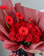 Red Rose and Gerbera Bouquet