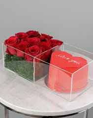 Valentine's Day Red Rose And Cake