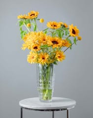 Gerbera Yellow in Glass Vase