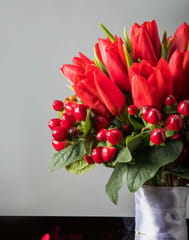 Tulip Red Bridal Bouquet