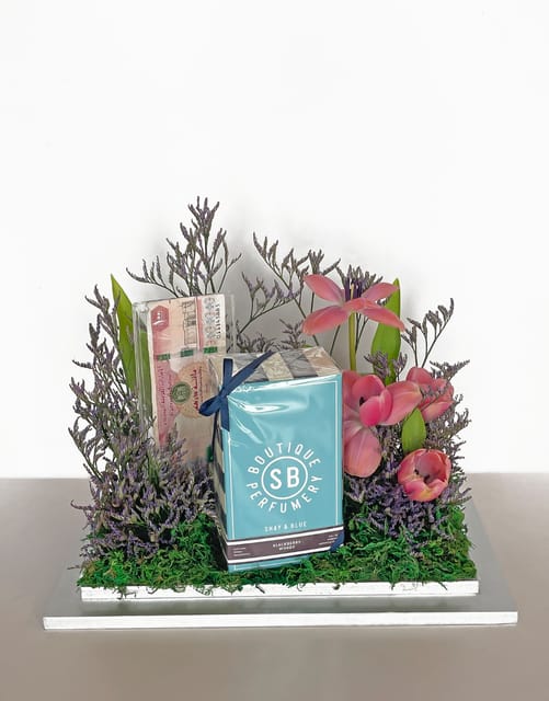 Box of Gift in Flower Garden