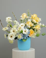 Gerbera White Vase