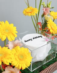 Gerbera Yellow Birthday Cake