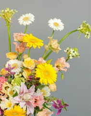 Gerbera White And Yellow Vase