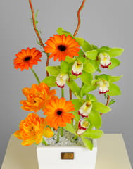 Summer Gerbera Orange Vase